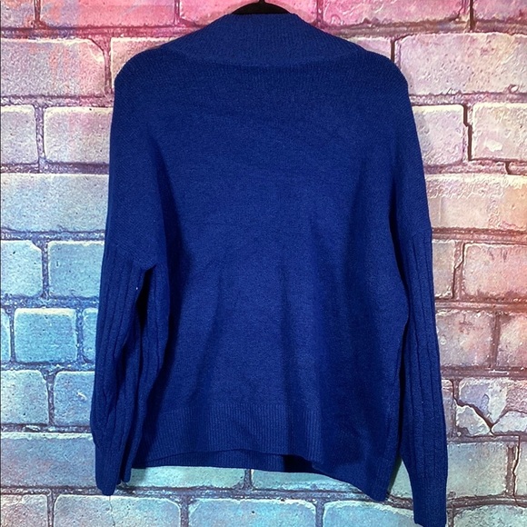 St. John’s Bay Royal Blue Women's 2X Quarter Zip Pullover Sweater Knit Mock Neck - Picture 5 of 10